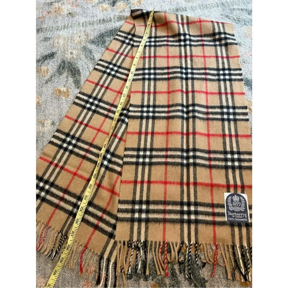 Authentic Vintage Burberry Nova Check Scarf 100% Cashmere